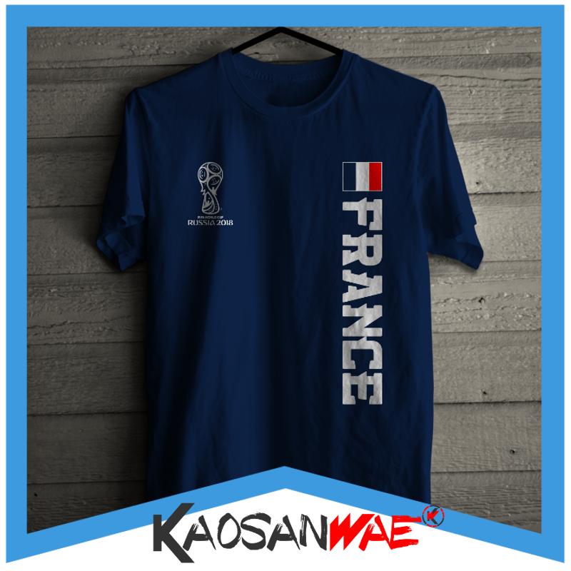 Kaos Bola France Piala Dunia 2018 Prancis World Cup Russia Size S M L XL XXL JUMBO XXXL Tshirt KaosanWae