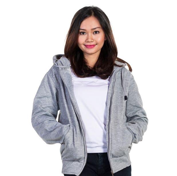 Shinu Lucky Jaket Sweater Polos Hoodie Zipper Pria/Wanita