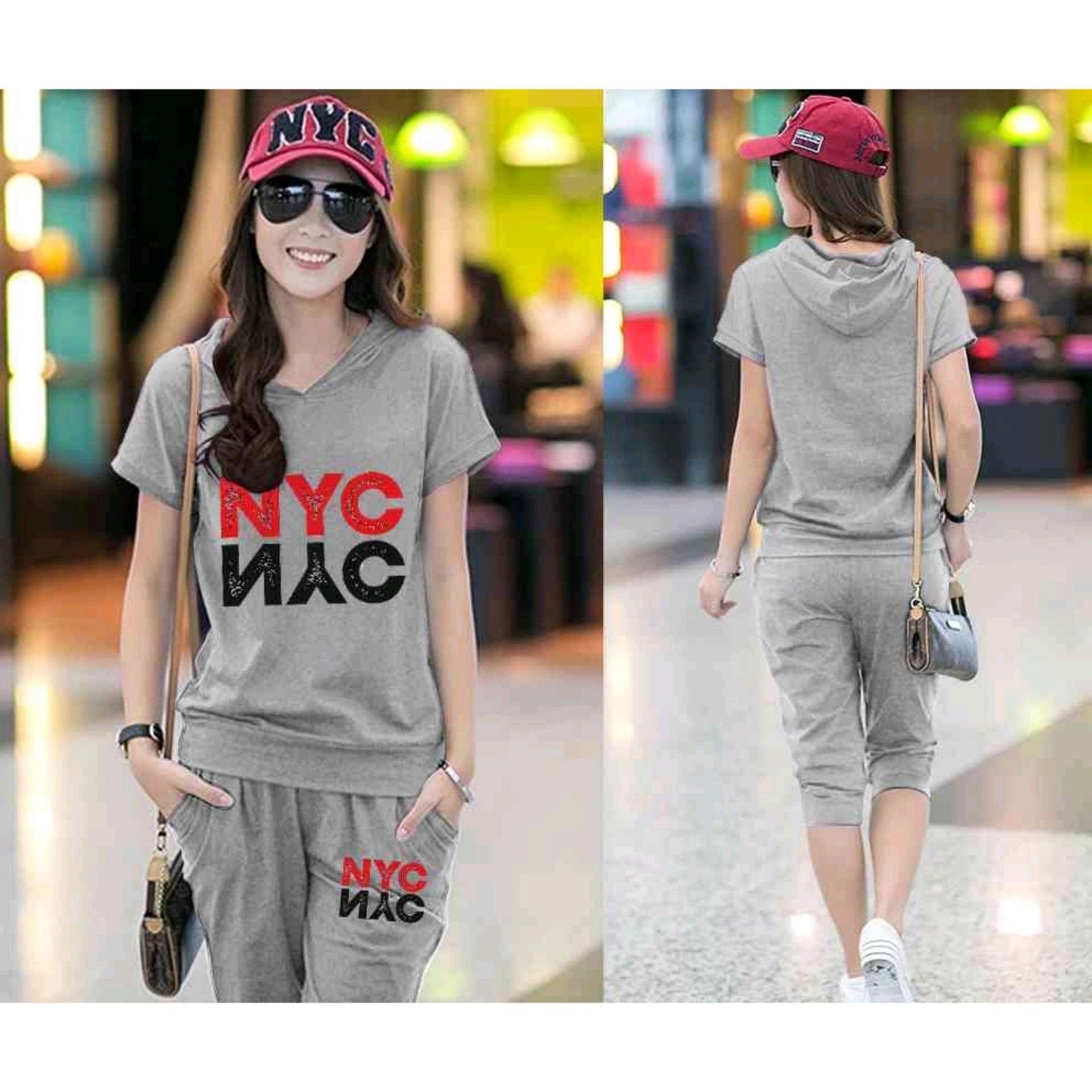 NitaFashion Stelan NYC Abu Set Pakaian Wanita