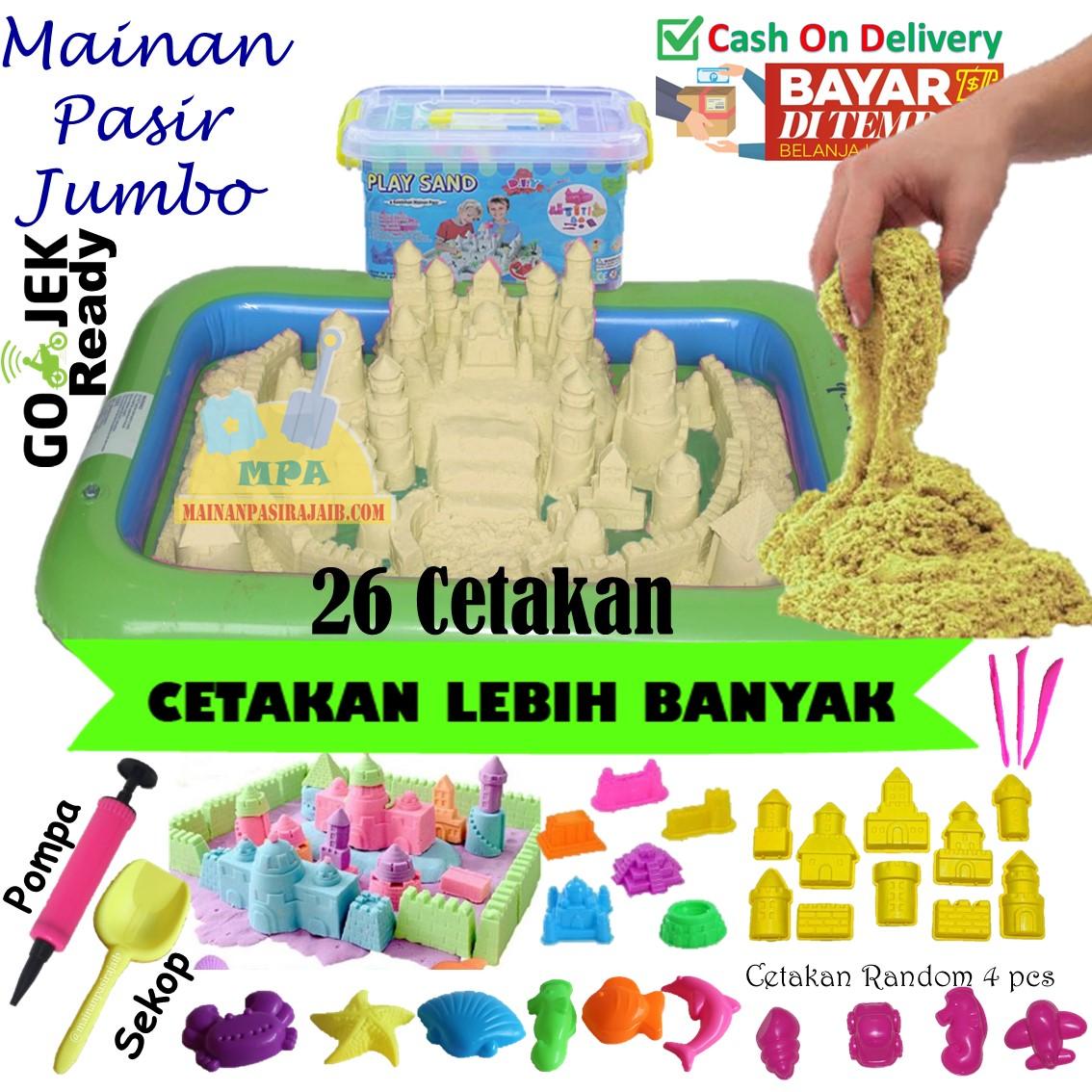 Mainan Edukatif Pasir Ajaib Kinetik Sand Model Sand Pasir Kinetik Paket Lengkap JUMBO 2 Kg