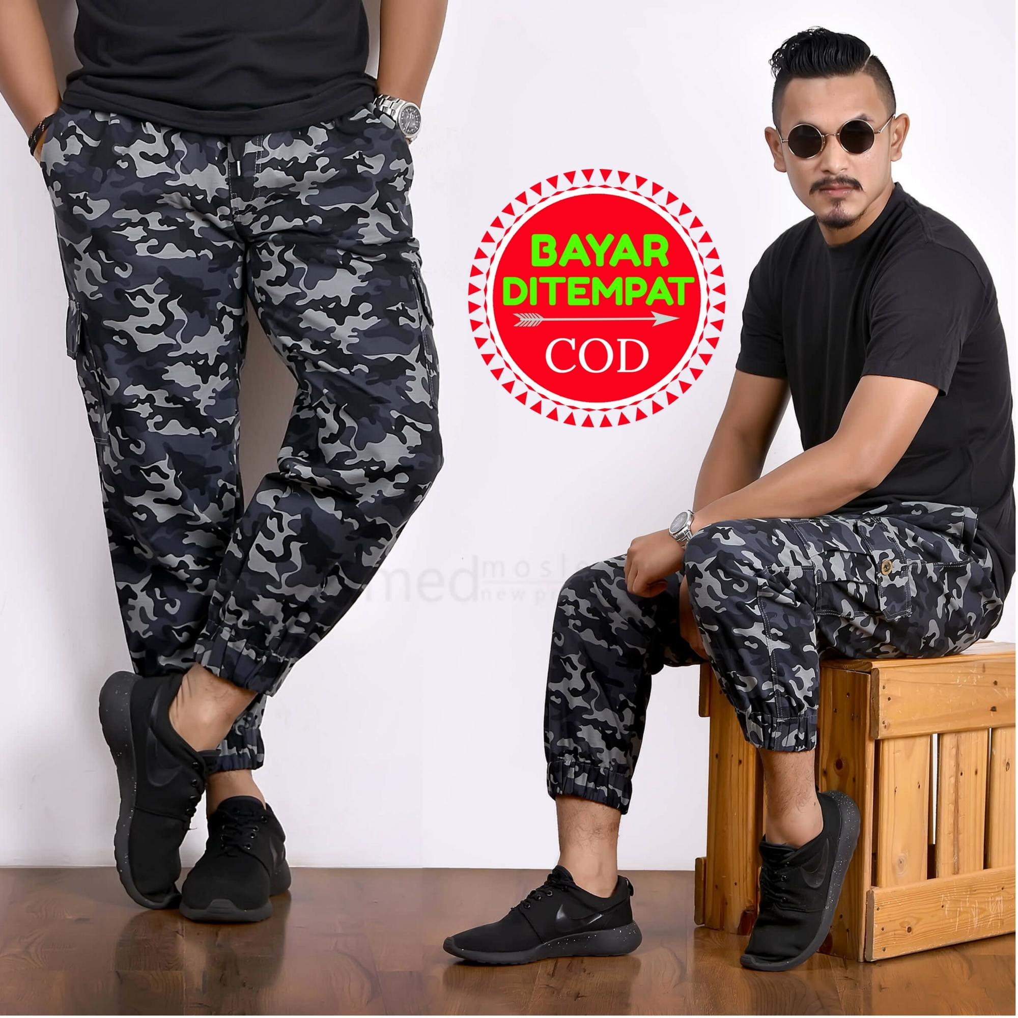 Celana Panjang Joger Pria LAA ISBAL ARMY GREY