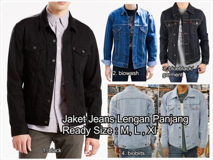 TERLARIS Terbaru jaket jeans cowo cowok pria man model levis tebal denim jean