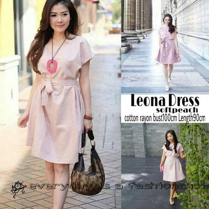 Vshop91jkt - Leona Dress / Dress wanita / Dress SImple / Dress Import / Cardigan wanita /Dress Polos / Atasan Wanita / Pakaian Wanita / Baju wanita / Blouse wanita / Blus wanita / celana wanita / celana kulot / celana jeans / celana pendek