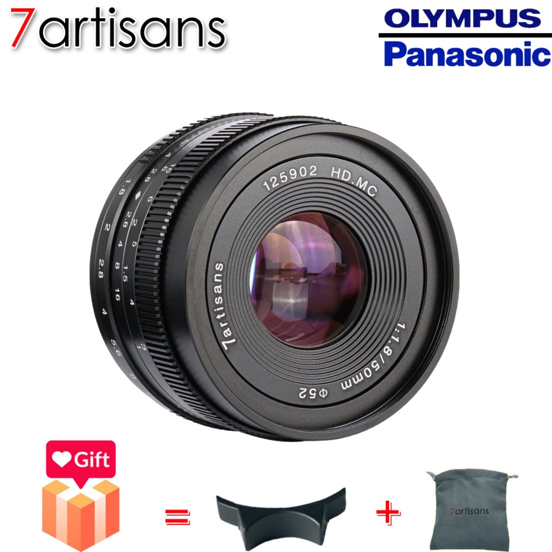 7artisans 50mm F1.8 Manual Lensa Tetap untuk M4/3 Gunung Kamera Panasonic G1 G2 G3 G4 G5 g6 G7 GF1 GF2 GF3 GF5 GF6 GM1 Olympus EMP1 EPM2 E-PL1 E-PL2 E-PL3 E-PL5 (Hitam)