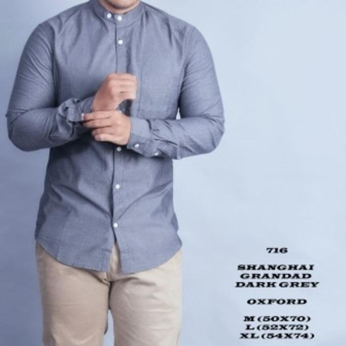 Best Top Seller!! Jual Baju Kemeja Pria Formal Shanghai Abu Murah - ready stock