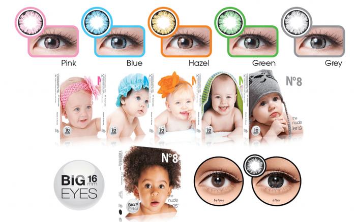 Promo - Softlens x2 ice no.8 baby eyes BIG EYES 16MM ( N8 , no8 ) Original