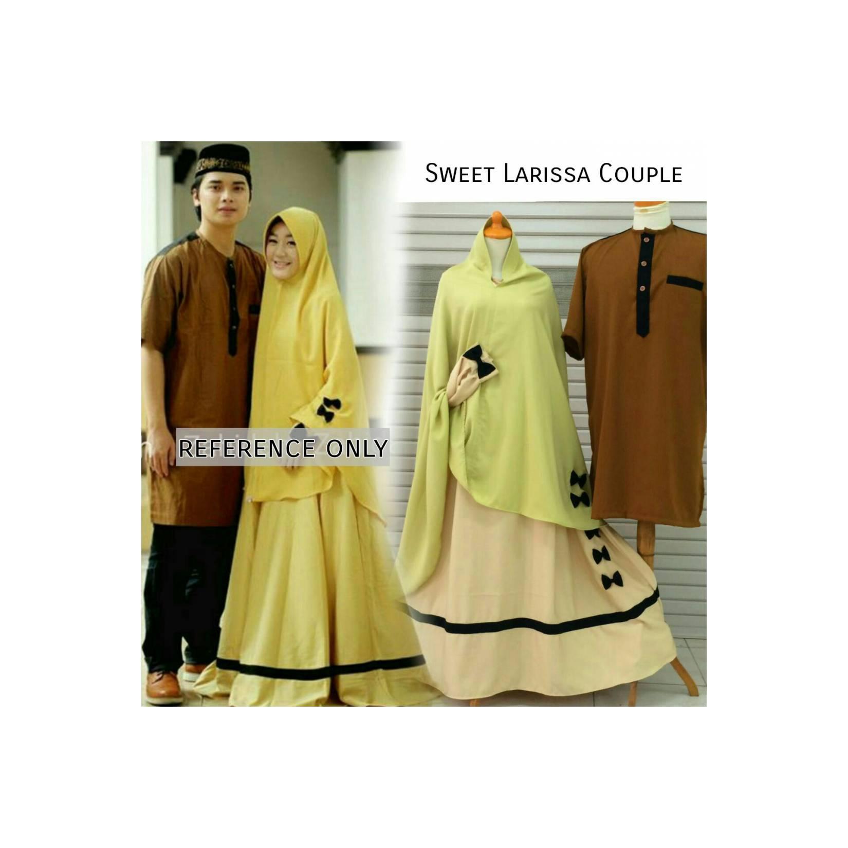 Sweet larissa couple baju gamis sarimbit cantik elegan