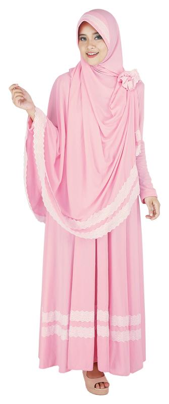 Raindoz Gamis Syari - bahan pe singgle Murah & berkualitas (pink)