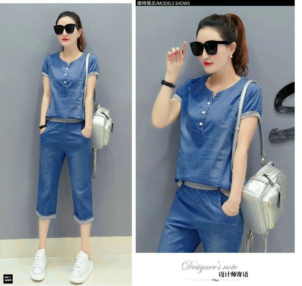 xavier setelan all Denim / setelan Jeans Wanita Premium / Baju Jamsuit jins Celana Kodok / Setelan (udhiga SEOUL)  - Setelan Wanita /Jamsuit / Jamsuit Wanita / Celana Panjang / Celana Kodok / Baju setelan jeans