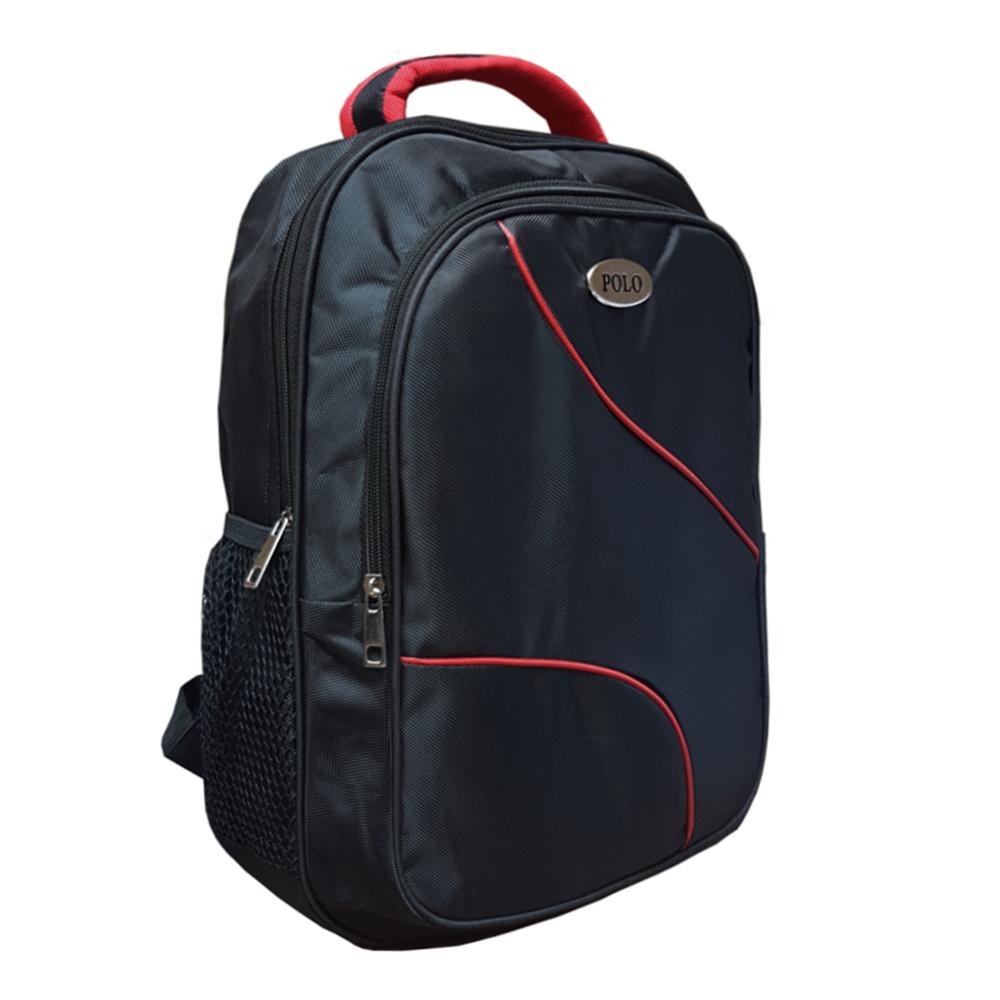 Polo U-33800 Tas Ransekl Pria Tas Sekolah Backpack Laptop Tas Kuliah Tas Ransel Wanita Tas Kerja Black + Raincover
