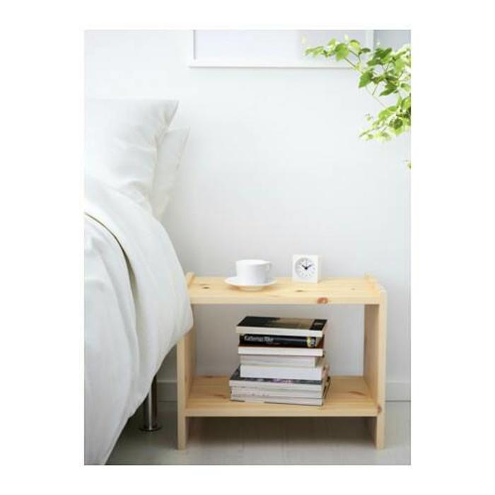 Ikea Rast Meja Samping Tempat Tidur, Meja Kecil, Kayu Pinus, 52x30cm