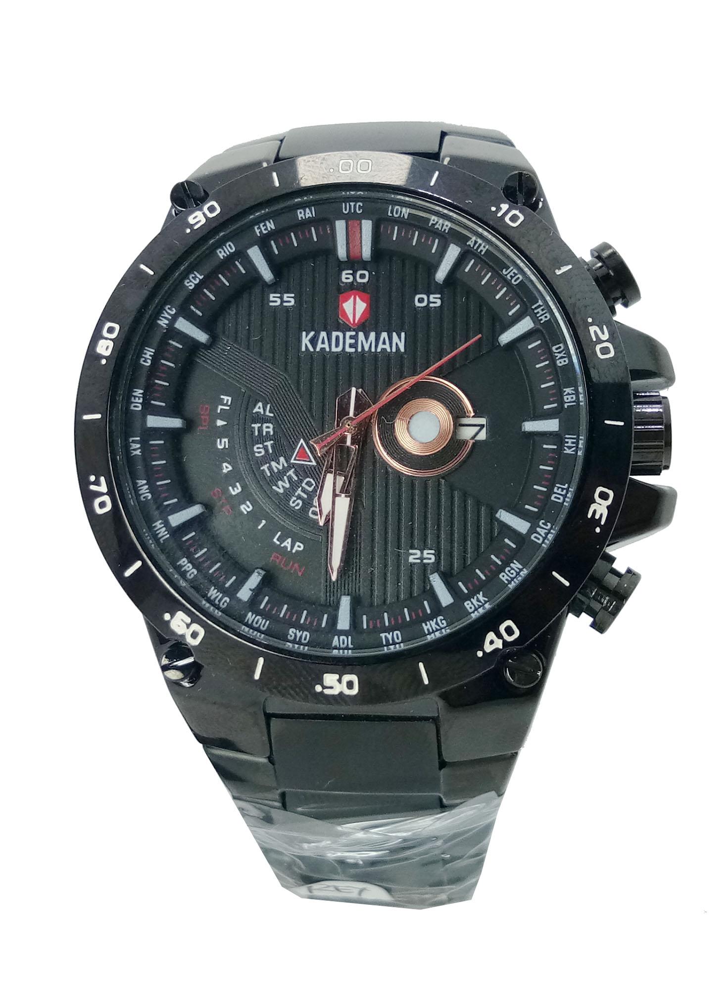 Kademan 415g Original Jam tangan Pria keren Modis-Rantai-Hitam