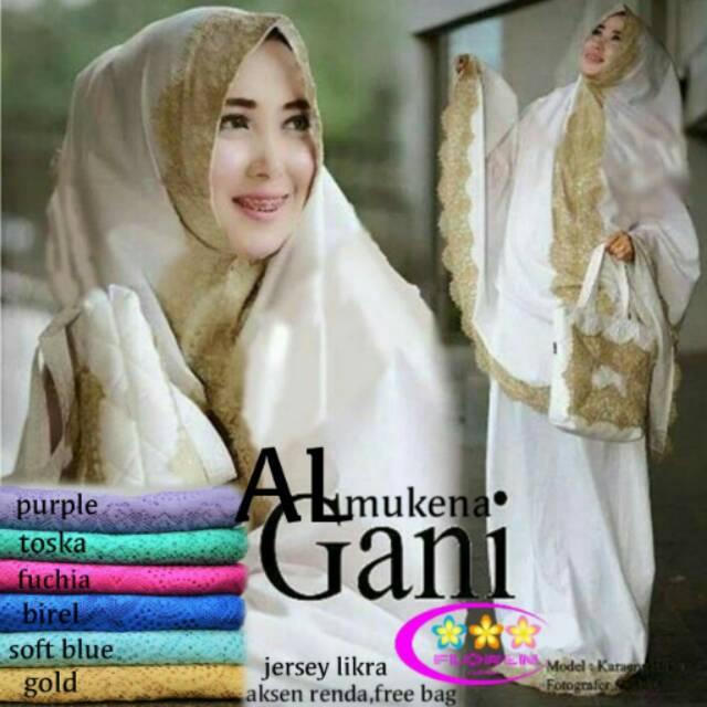 Mukena Al Gani ready semua warna (putih pink)