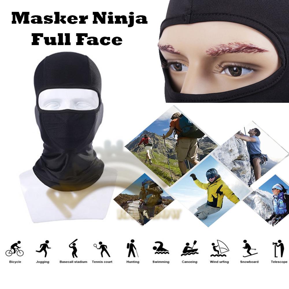 Rainbow Masker Ninja Full Face Penutup Muka Anti Polusi / Pelindung Kepala Perlengkapan Berkendara Topeng Ninja Sepeda Motor Cover Pelindung Rambut Anti Polusi Dingin Motorcycle Touring Riding Ride Road Racing Bikers Masker Ninja / Masker Motor - Hitam Harga 11,352 rupiah*Gratis Ongkir