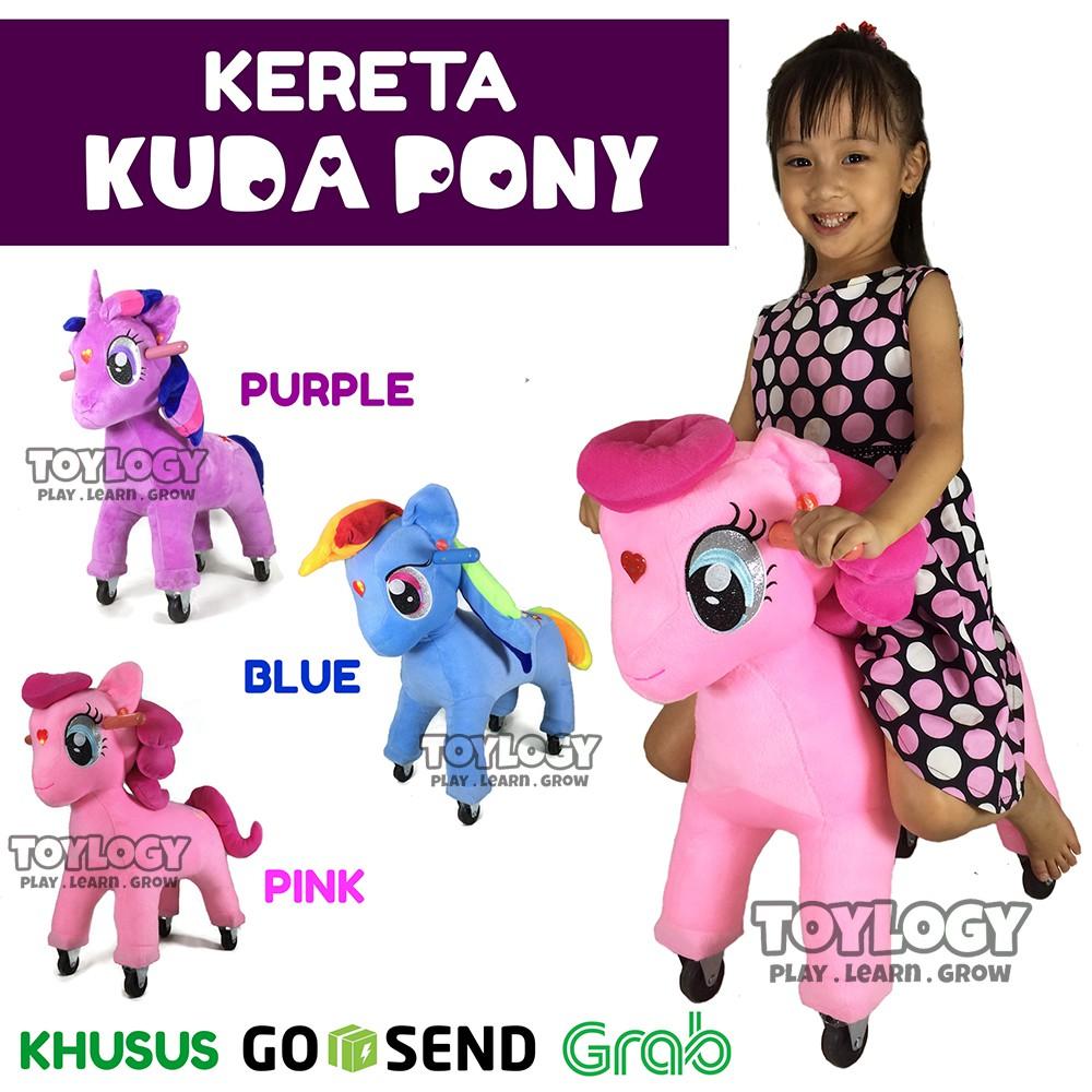 AleToy Mainan Anak Kereta Boneka My Little Pony Odong Kuda Kudaan Musik Lampu