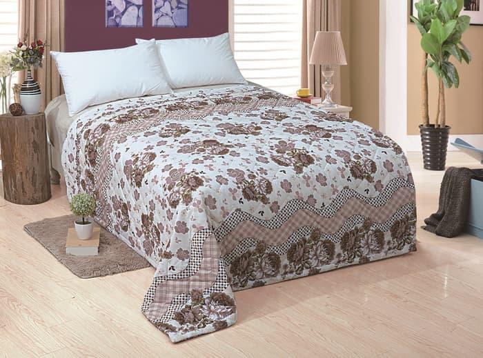 Terbaru!! Bedcover 180X200 Motif Bunga Coklat - ready stock