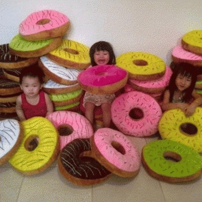 bantal donat donut 45cm mesis meses garis coklat best quality reseller dropship grosir ecer Boneka00091