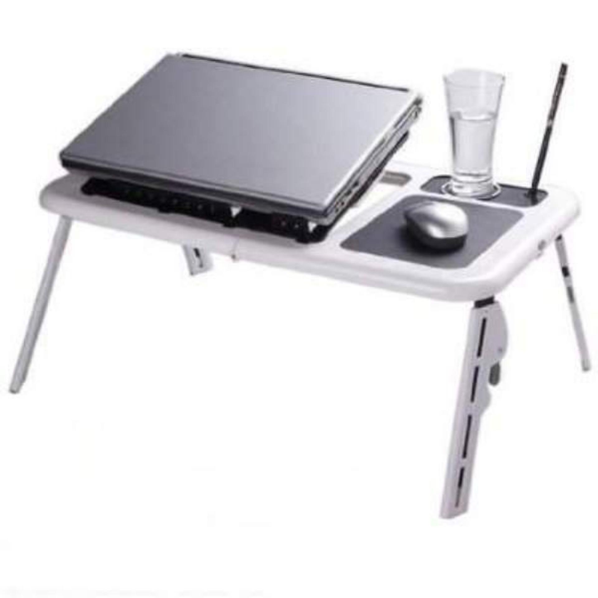 E-Table Meja Laptop Portable / Meja Laptop Lipat / Meja Laptop Praktis Mudah Dibawa Kemana mana - Putih