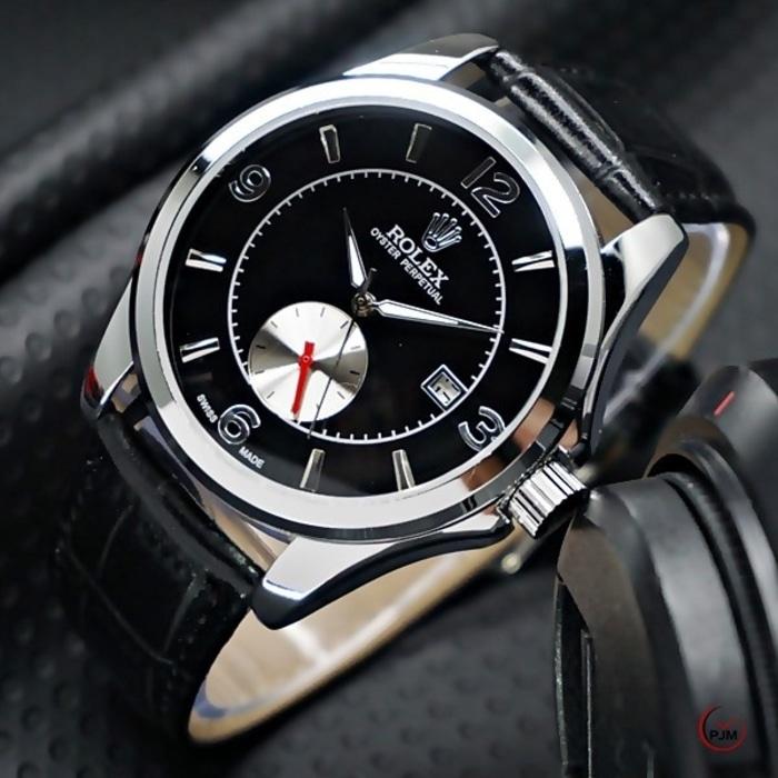 JAM TANGAN PRIA / COWOK ROLEX KULIT BIG SECOND BAWAH AUTOMATIC