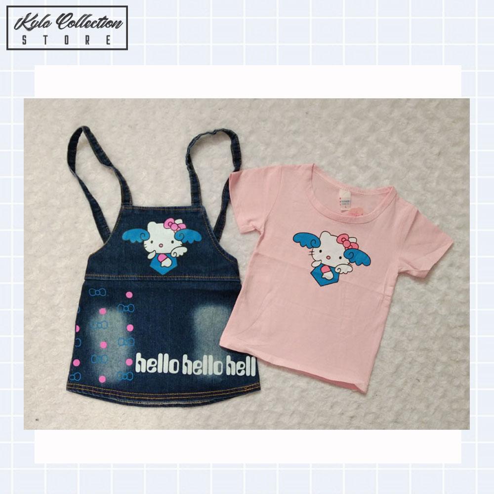 Setelan Baju Anak Perempuan Dress Anak Hello Kitty Import