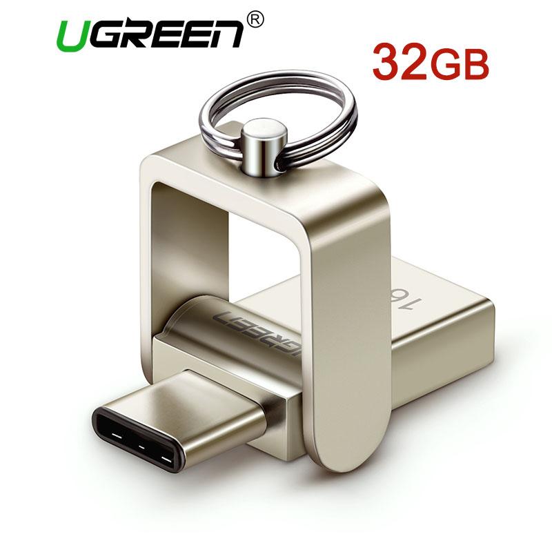 UGREEN 32GB USB Flash Drive 3.0 USB C OTG Pendrive For Samsung Galaxy S9 Plus Note 9 Memory Stick Pen Drive Type C U Disk Silver