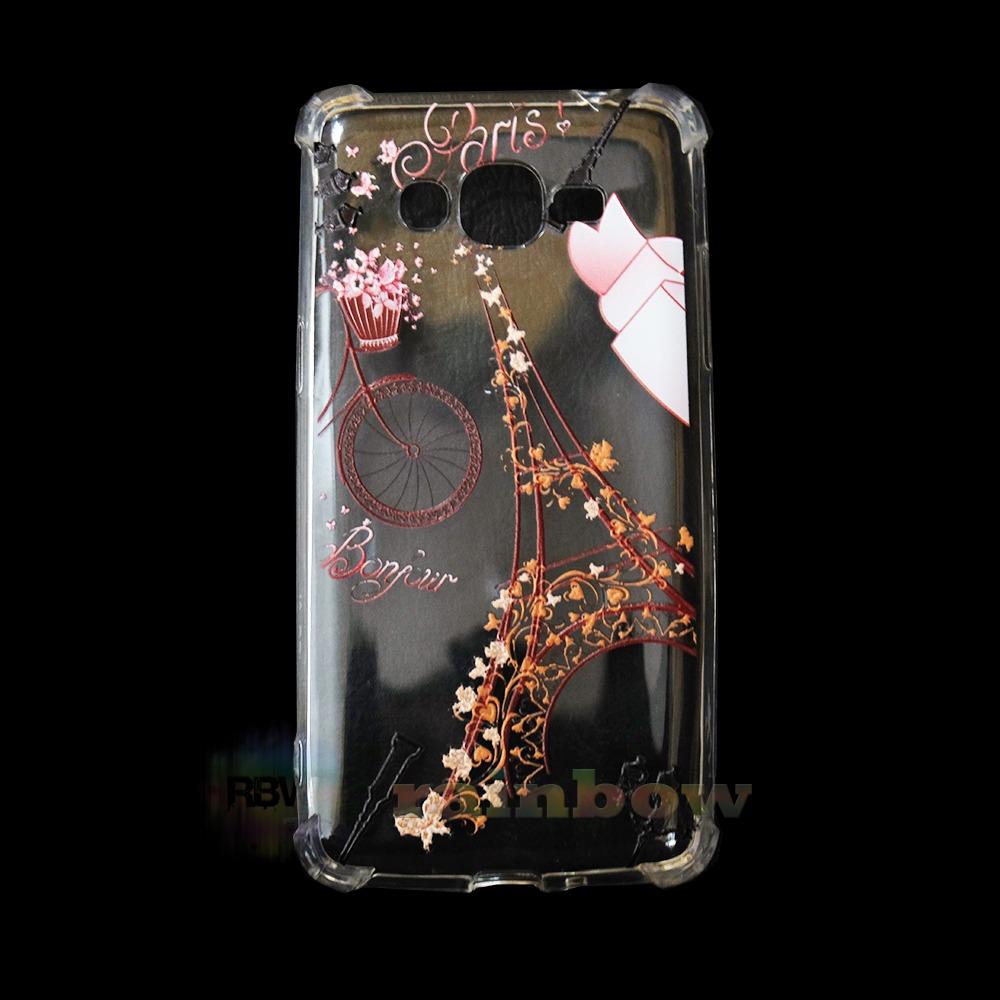 Rainbow Anti Crack Case Custom Samsung Galaxy J2 Prime Eifell / Case Anti Crack Animasi Samsung J2 Prime / Casing Samsung J2 Prime / Silikon Case Unik / Jelly Case Gambar Ilustrasi - Paris