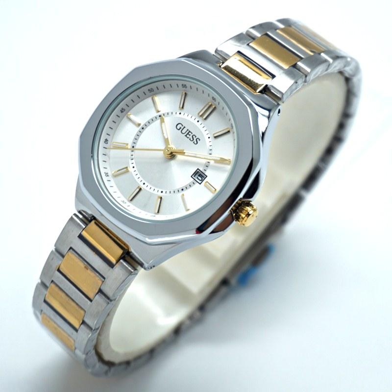Jam Tangan Guess Elsahosk - Limited Edition Elegan Mewah Series-Pria Wanita Formal Kasual Terbaru-Women Men Trendy Watch-Stainless Premium Strap-Kulit Stainless Kekinian Sporty Fashionable Free 2 Sony Battery & Exclusives Autenthic Box