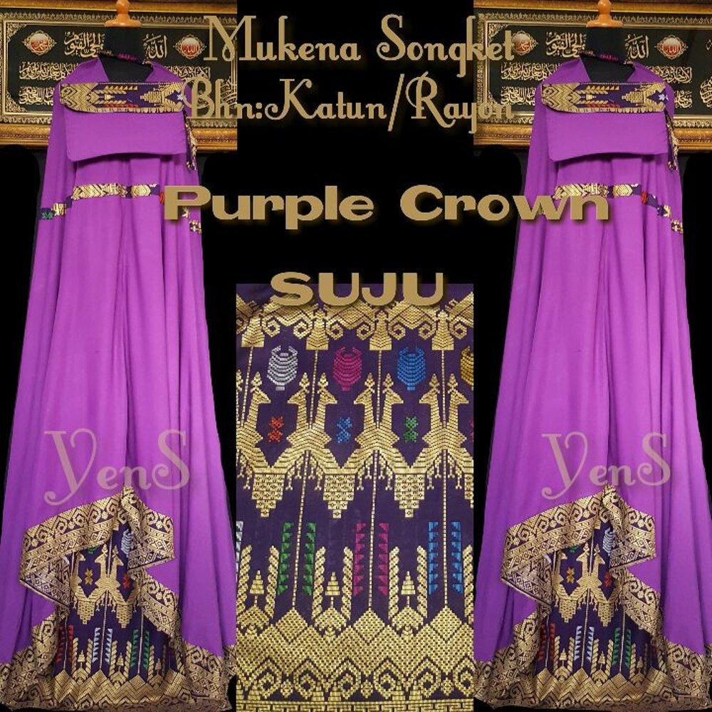 Mukena Batik Songket Bali Jumbo ungu crown di lapak Grosir mukena grosirmukena880