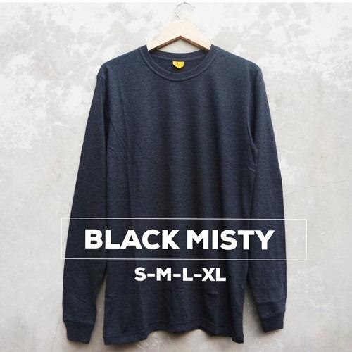 Baju Kaos Polos Lengan Panjang BLACK MISTY Hitam Misti Cewek Cowok
