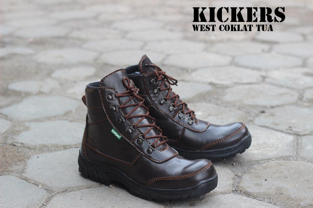 Kekinian Sepatu Kickers Boots Safety West Coklat Tua Paling Laku