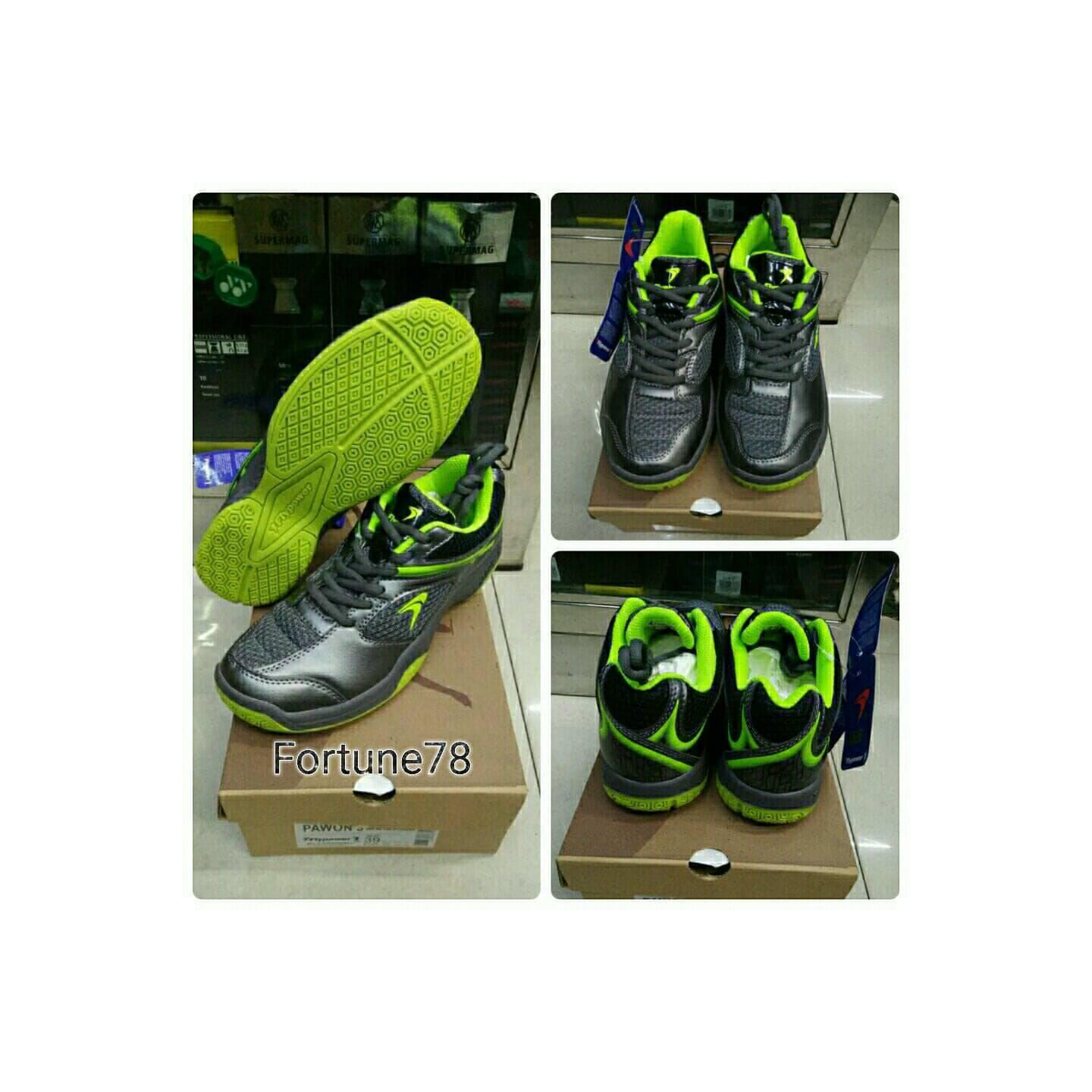 SEPATU BADMINTON FLYPOWER PAWON 3 GREY LIME - ORIGINAL