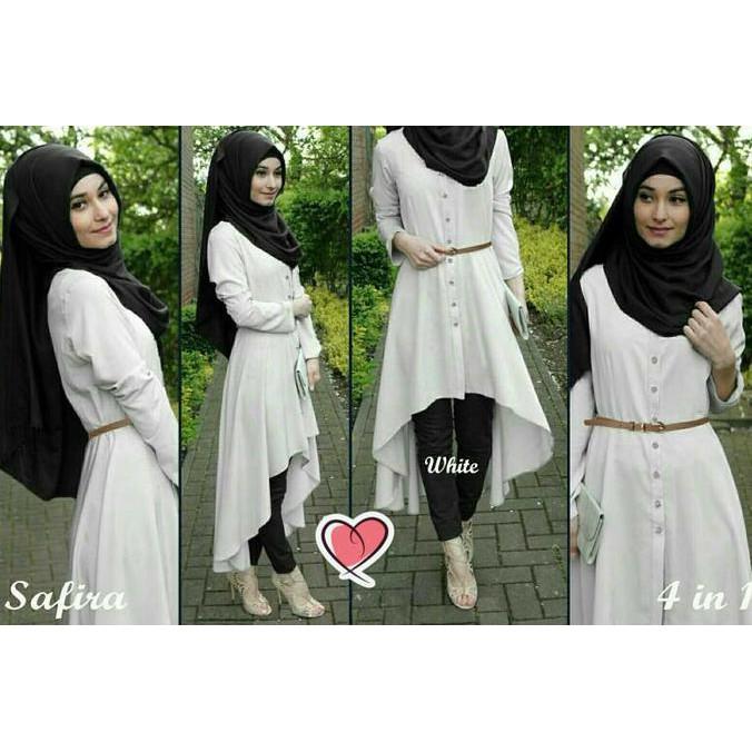 HIJAB SAFIRA WHITE SILKY SET 4IN1 - KLDGNJS