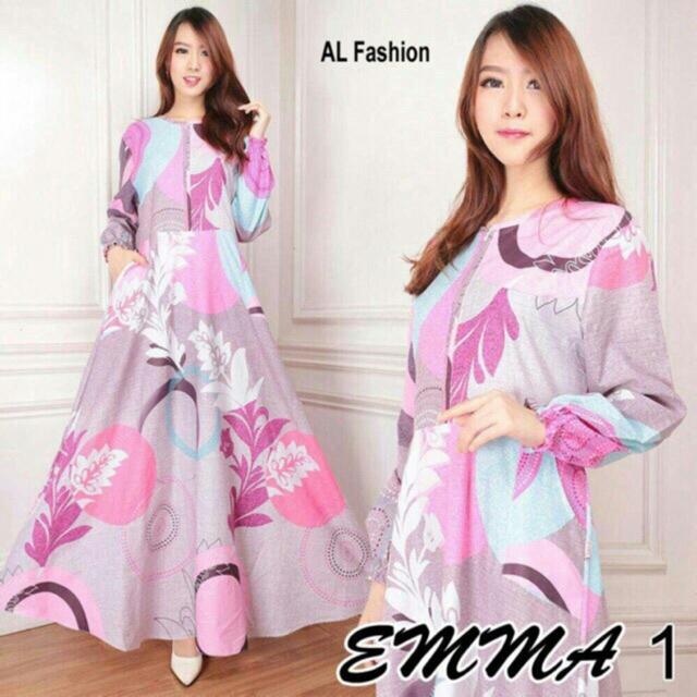 maxi emma gamis ibu dan remaja syari dress busana muslim (maxi aja ya )