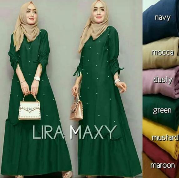 Baju Muslim Original Gamis Lira Maxi Modern Wanita Promo