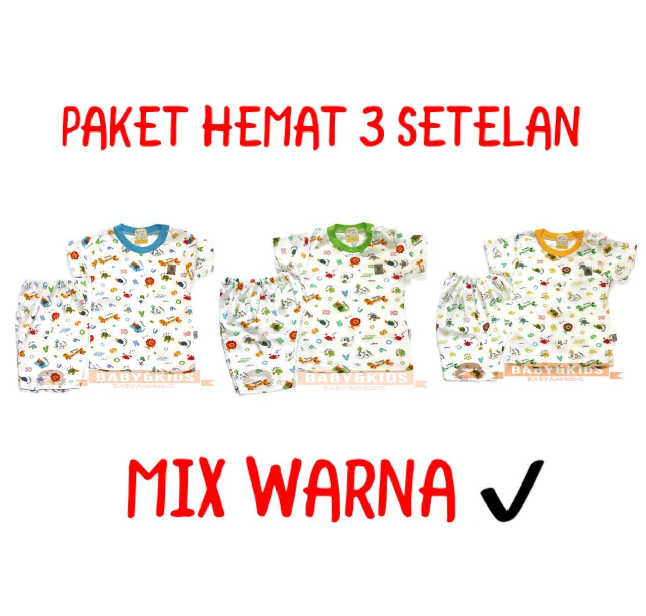 Babyandkids Paket hemat Baju Pendek anak/ Baju Tidur Anak Murah/ Baju Fashion Anak SOFT KATUN SNI SIZE M karakter Ocean