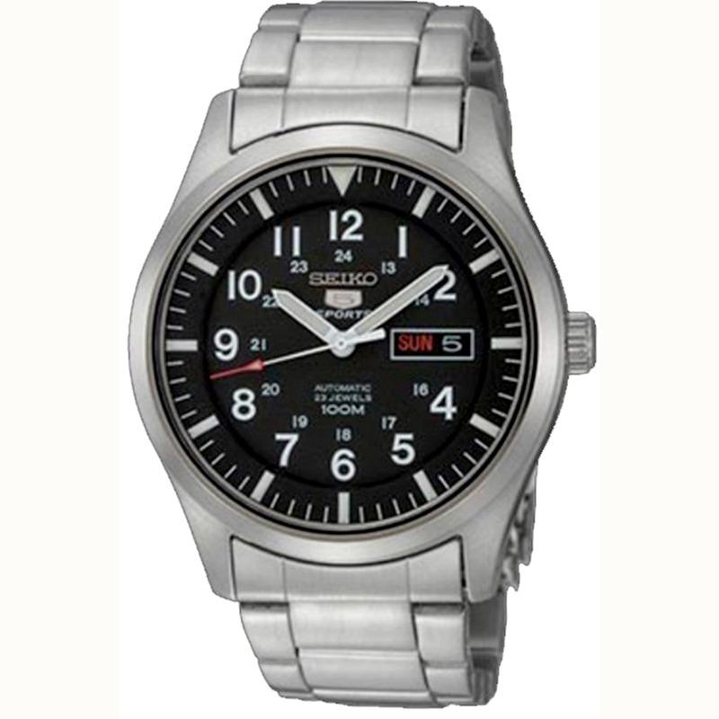 Seiko 5 Automatic Military Jam Tangan Pria - Silver - Stainless Steel - SNK809K1
