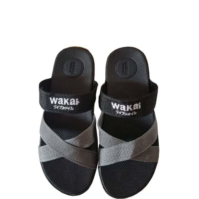 Sandal Wakai Pria Wanita - Sandal Fashion Sandal Murah hitam silang