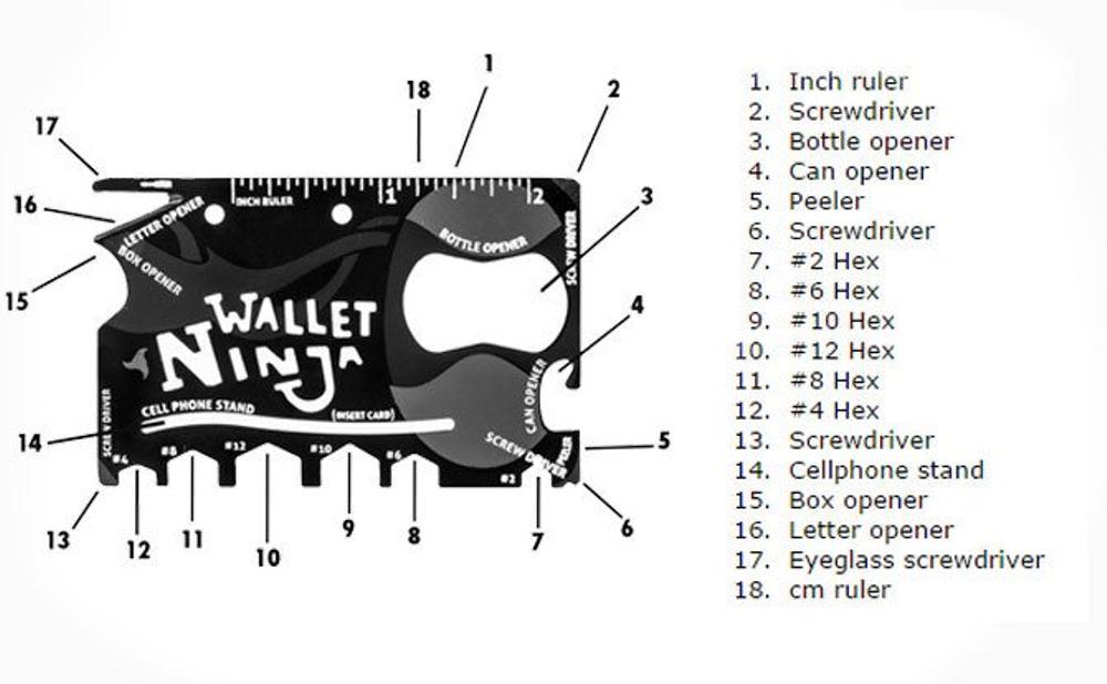 Wallet ninja 18 survival tool pisau multifungsi serbaguna pes gta 2016 combat arms outdoor hiking dompet celana jeans hoodie topi card sharp knife di lapak SALE STOKIST sale_stokist