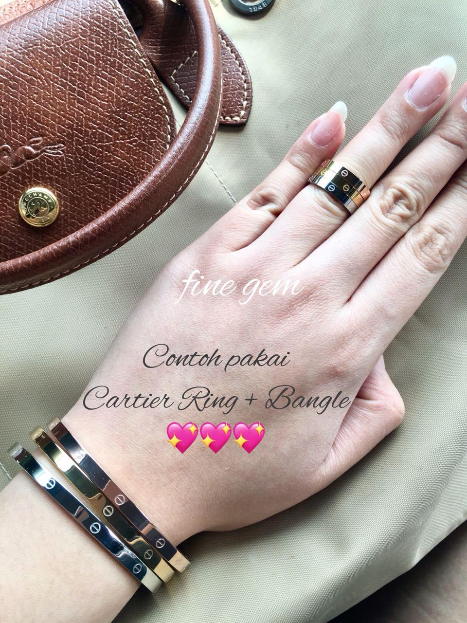Cartier Ring Set + Cartier Bangle Set (3pcs Mixed Color)
