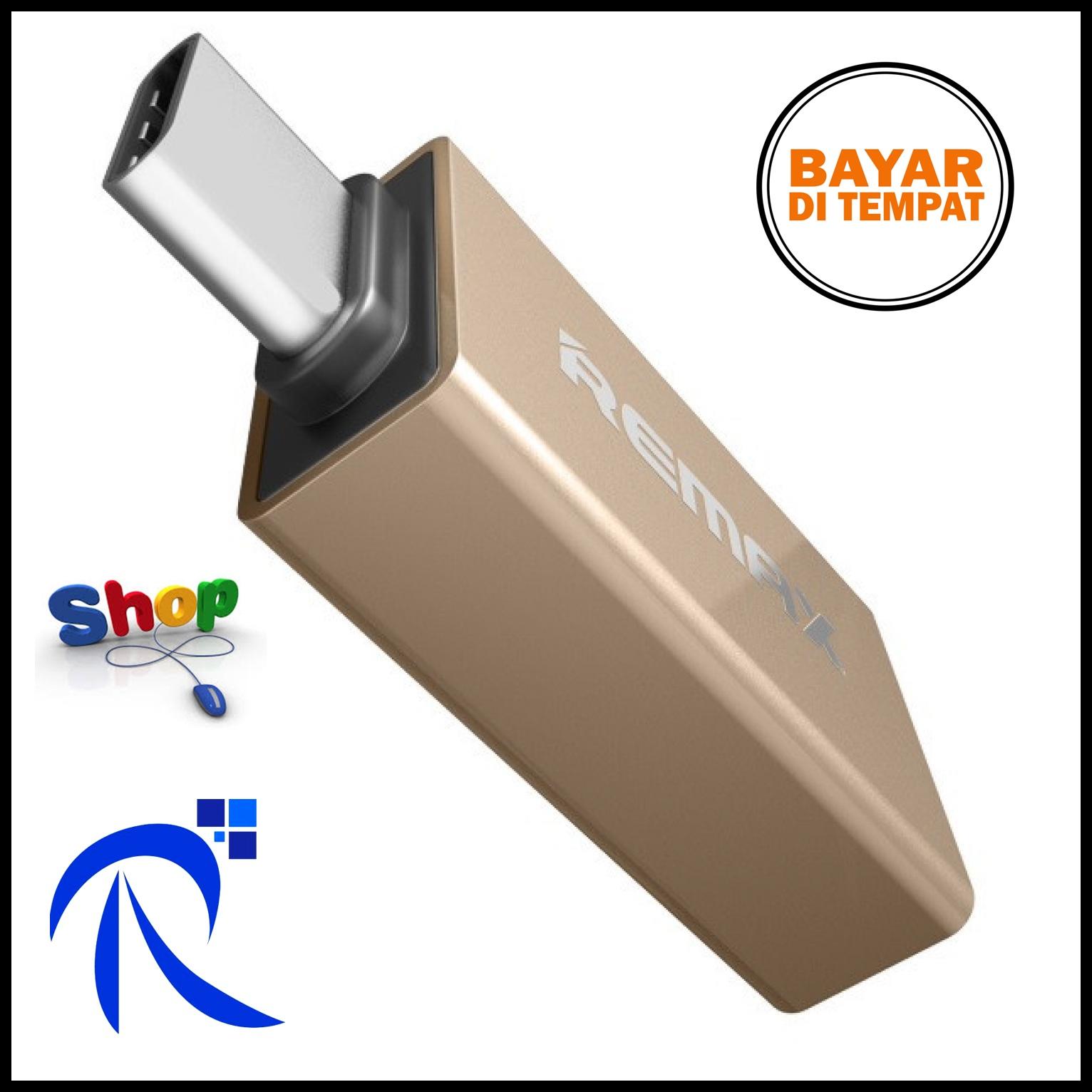 Remax USB Type C to USB 3.0 OTG Smartphone - RA-OTG1 - Silver / Perak / Gold / Emas konektor Penghubung Penyambung Hp Flashdisk Berkualitas FREE ONGKIR