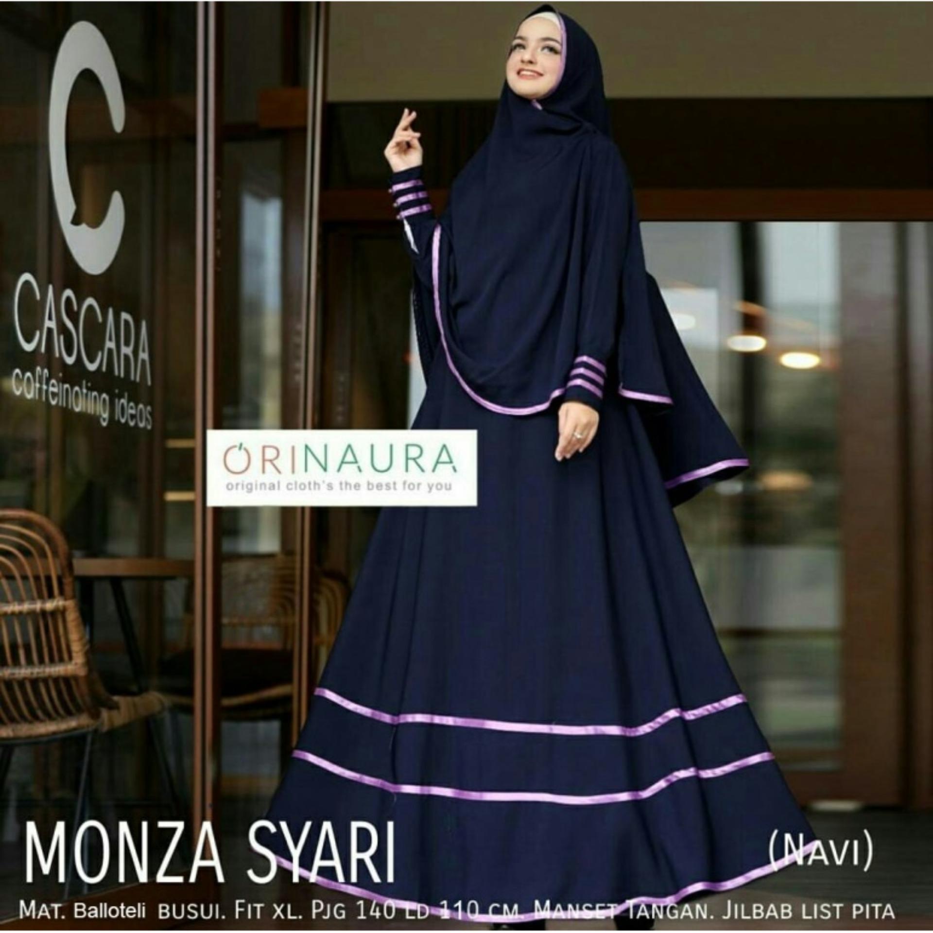 Dress Gamis MONZA SYARII BALOTELI DRESS MUSLIM PAKAIAN HAJI LEBARAN GROSIR TANAH ABANG