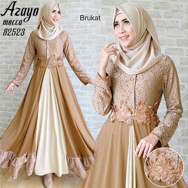 MoslemWear Gamis Syari Pesta Brukat Premium Busui Original Real Pic Gaun Pesta Busui Party Maxi Long dress Hijaber Hijab Jilbab Fashion Busana Kondangan Muslimah Gamis Kebaya Modern Brukat Brokat Busui Payung Cantik Mewah Elegan ihazayo