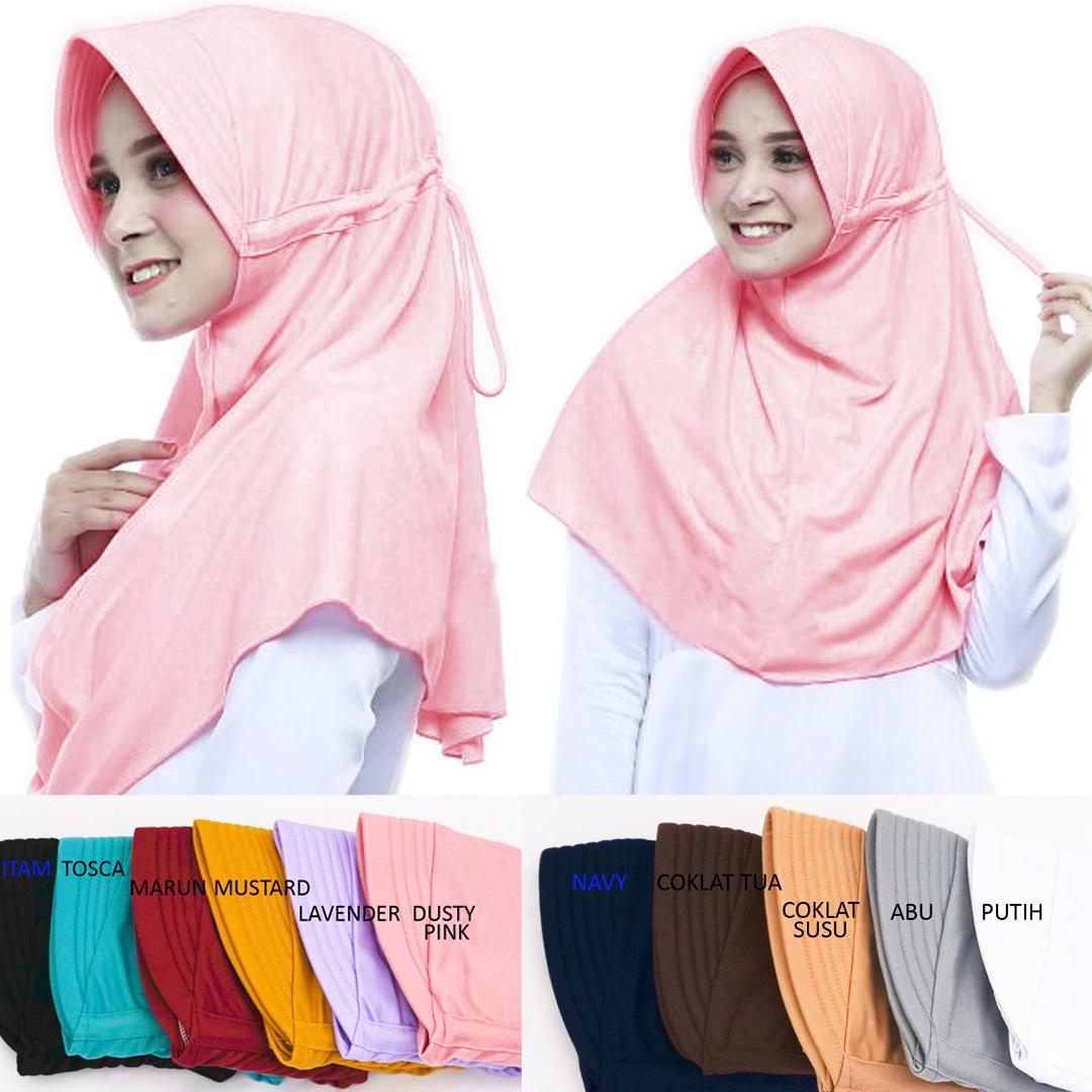 Jilbab Instan Safira Serut Pad - Hijab Instan Kaos TC - Kerudung Murah Berkualitas