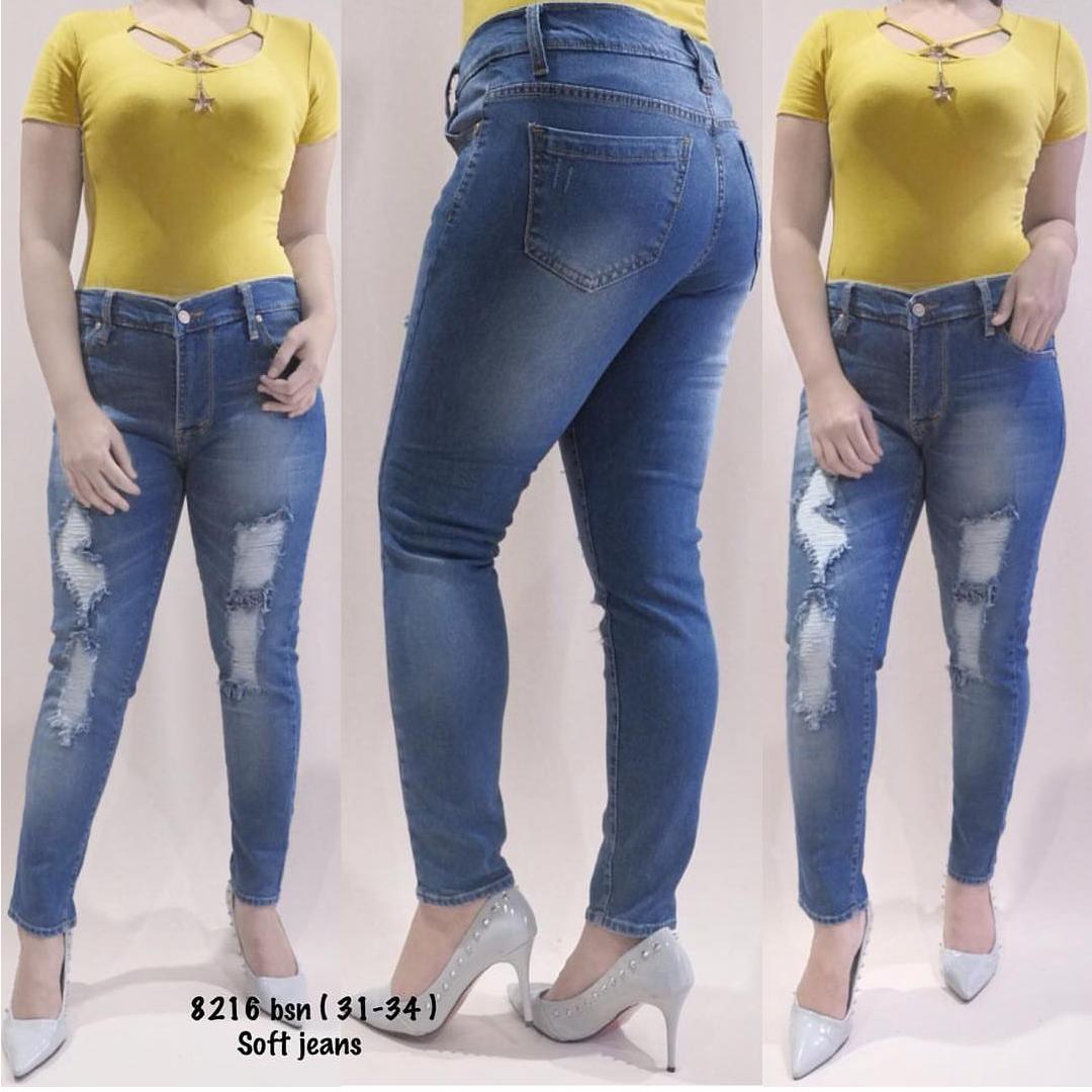 A&Y JEANS / BIG SOBEK LAPIS JUMBO JEANS 8216BSN / CELANA WANITA JEANS / CELANA SOBEK JEANS / CELANA JEANS CEWEK