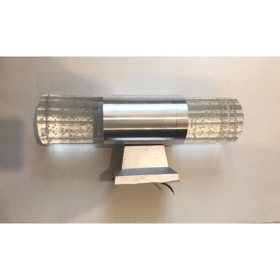Lampu Dinding Tembok Taman Kaca - Silver - 2 LED