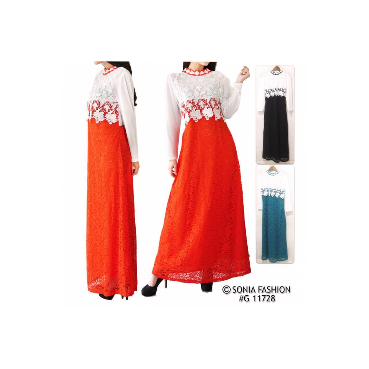Gamis Maxi Full Brukat Zaskia / Maxi Dress / Lace Dresses / 11728
