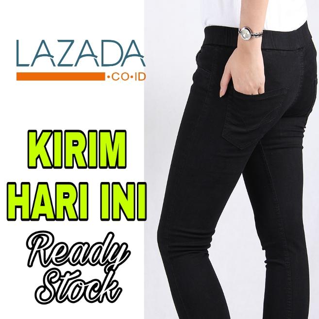 Toko Sumber Rejeki Jeans - Celana Panjang Wanita Jeans Pinggang Karet / Skinny Jeans/ Celana Jeans Big Size 31-38
