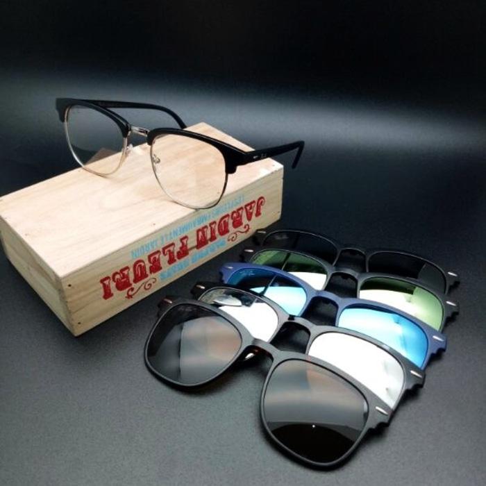 RAYBAN CLIP ON 5 LENSA FRAME KACAMATA PRIA WANITA SUPER