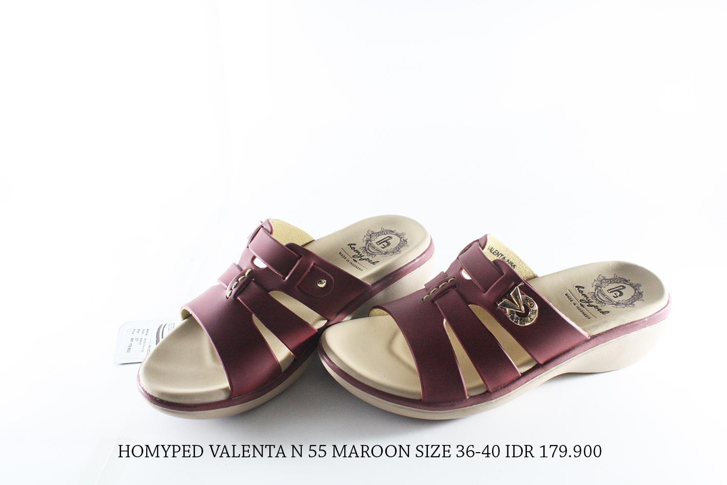 homyped valenta 55 sandal casual wanita maroon