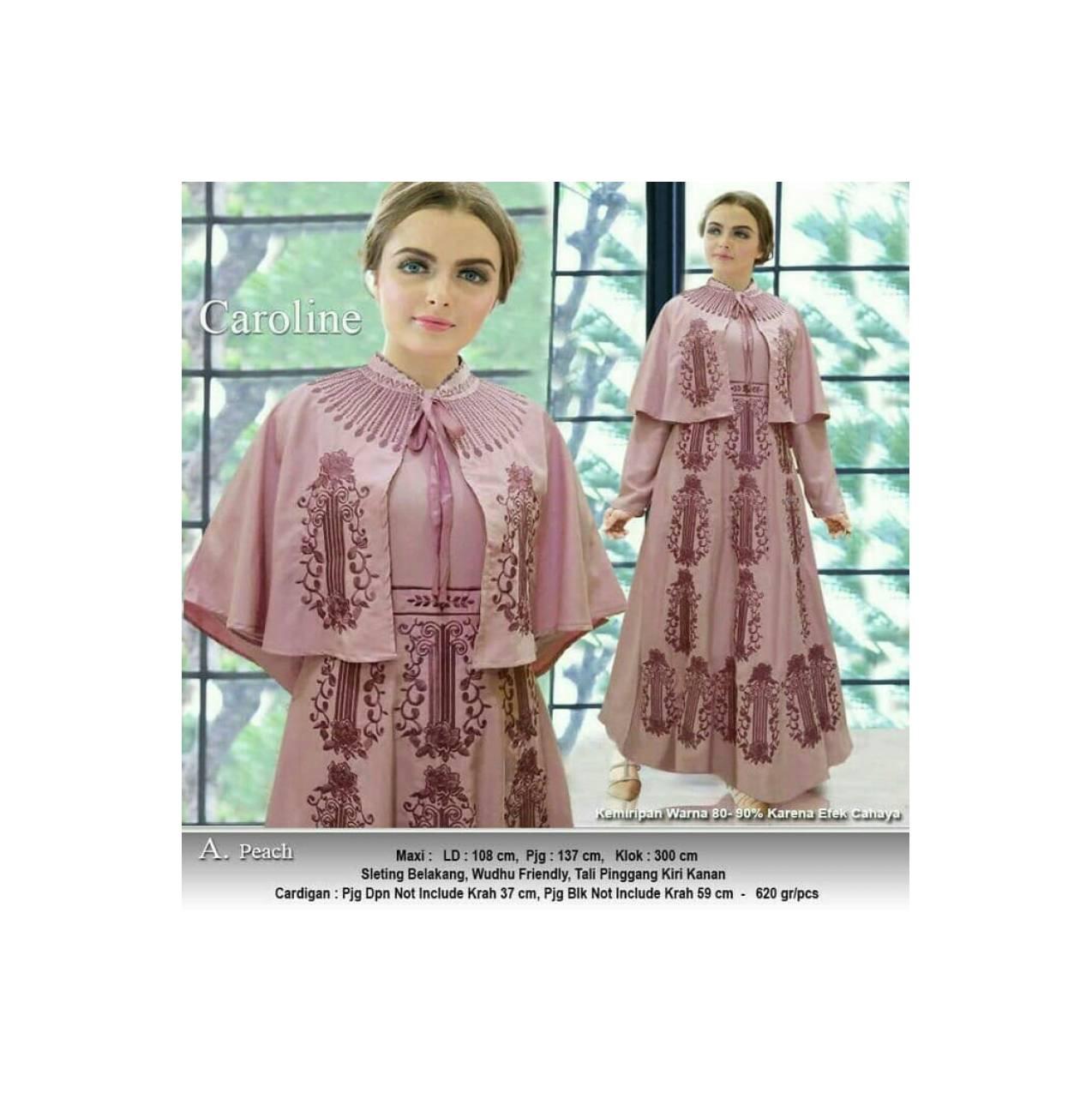 Promo GAMIS/DRESS/HIJAB PESTA CAROLINE PEACH Termurah 1.2667 - Peach